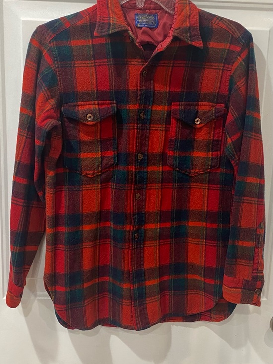 Pendleton Other - Vintage youth size 16 Pendleton Red and Green Plaid Flannel Button-Down Shirt